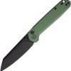 Defcon Tier 2 Button Lock OD Green Folding Knife 14C28N Steel