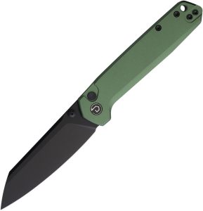 Defcon Tier 2 Button Lock OD Green Folding Knife 14C28N Steel