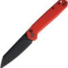 Defcon Tier 2 Button Lock Red Folding Knife 14C28N Sandvik