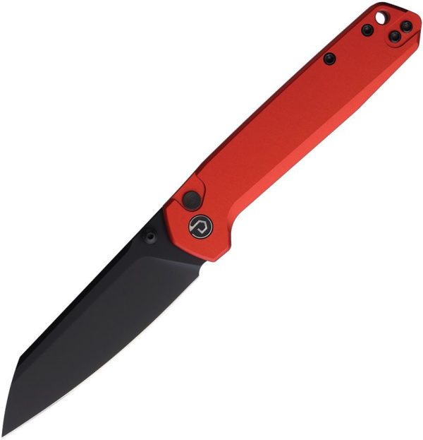 Defcon Tier 2 Button Lock Red Folding Knife 14C28N Sandvik