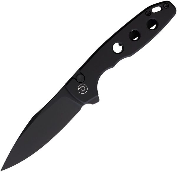 Defcon Ghost Button Lock Black Folding Knife 14C28N Sheepsfoot