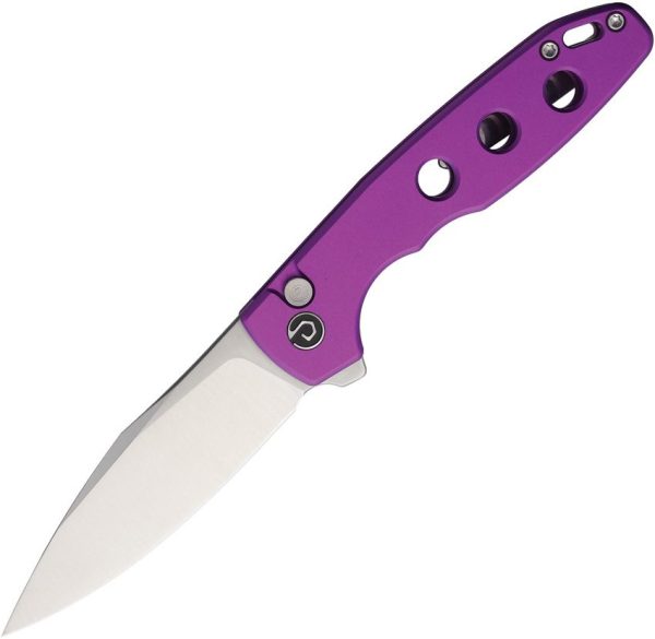 Defcon Ghost Button Lock Purple Folding Knife 14C28N Sandvik