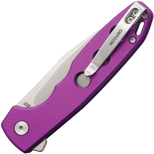 Defcon Ghost Button Lock Purple Folding Knife 14C28N Sandvik