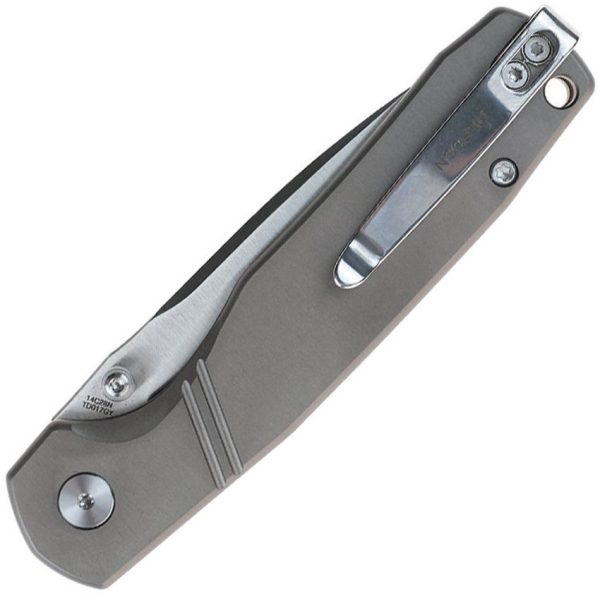 Defcon Delta Button Lock Gray Folding Knife 14C28N Blade