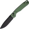 Defcon Delta Button Lock OD Green 14C28N Folding Knife