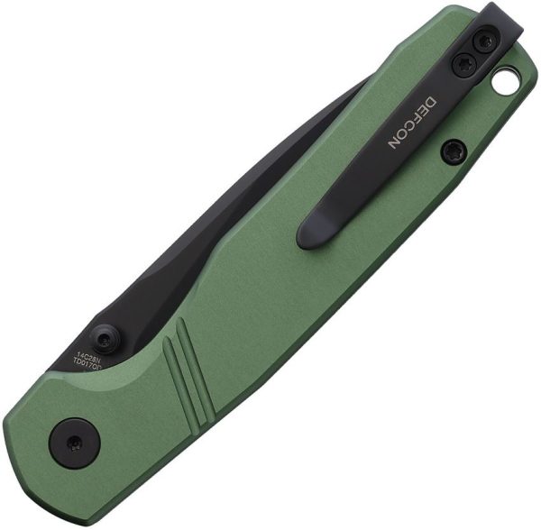Defcon Delta Button Lock OD Green 14C28N Folding Knife