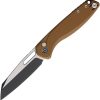 Defcon Warhawk Button Lock Folding Knife Tan G10 14C28N