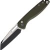 Defcon Warhawk Button Lock Folding Knife 14C28N OD Micarta