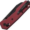 Defcon Axis Lock Dark Red Folding Knife 14C28N Sandvik Blade