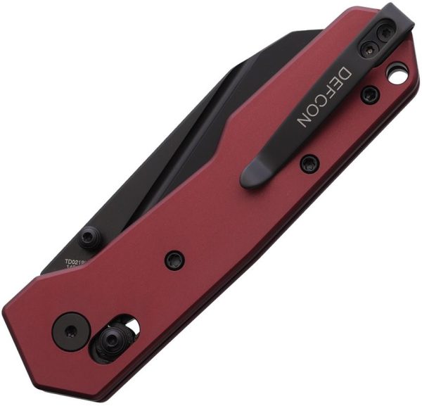 Defcon Axis Lock Dark Red Folding Knife 14C28N Sandvik Blade