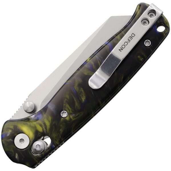 Defcon Artifact Axis Lock Folding Knife Blue Gold 14C28N