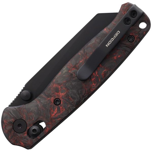 Defcon Artifact Axis Lock Red CF Folding Knife 14C28N Sandvik