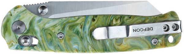 Defcon Artifact Axis Lock Folding Knife 14C28N Green Gold