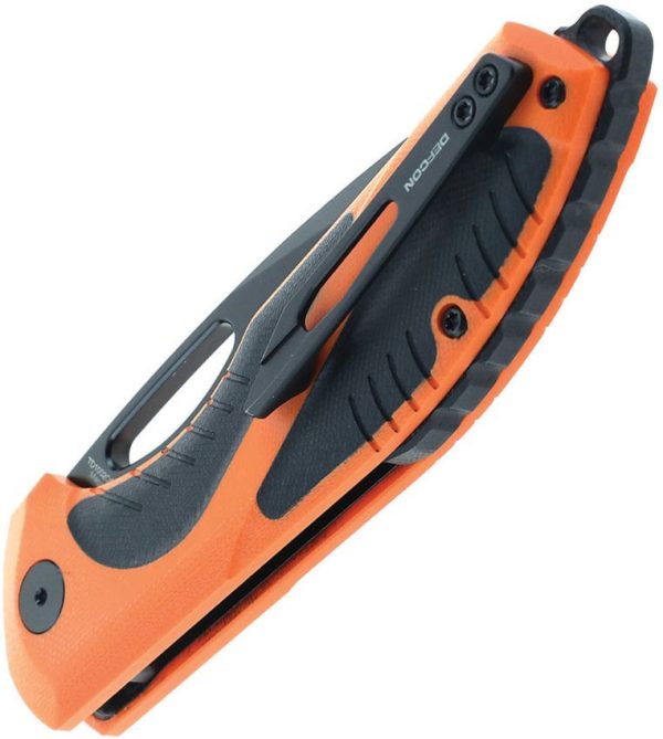 Defcon Black Fang Lite Button Lock Folding Knife 3.5" Black