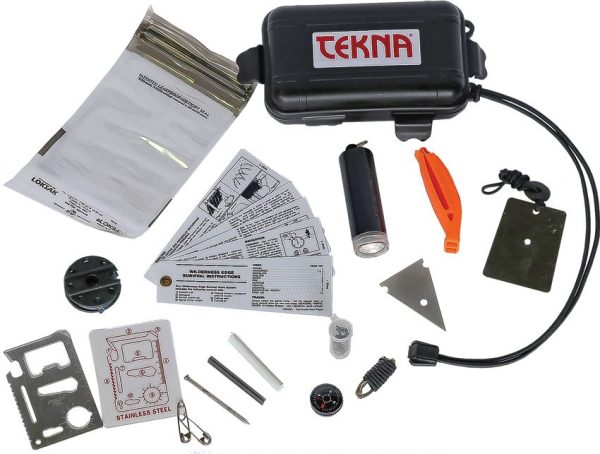 Tekna Survival Box Black - 17-Piece Emergency Kit