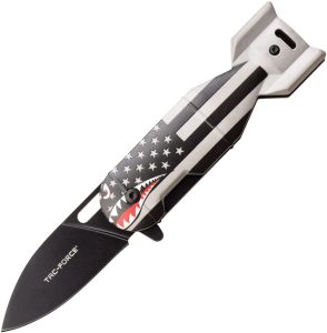 Tac Force Linerlock A/O Flag - Stonewash Blade