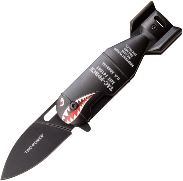 Tac Force Linerlock A/O Black - Stonewash Blade