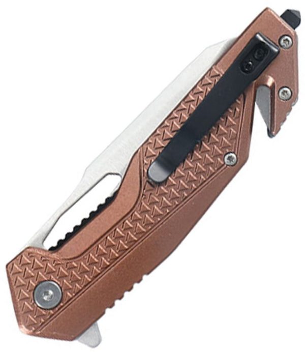 Tac Force TF2015 Rescue Linerlock - Brown Aluminum