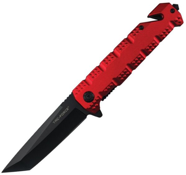 Tac Force TF2028RD Rescue Linerlock - Red Tanto