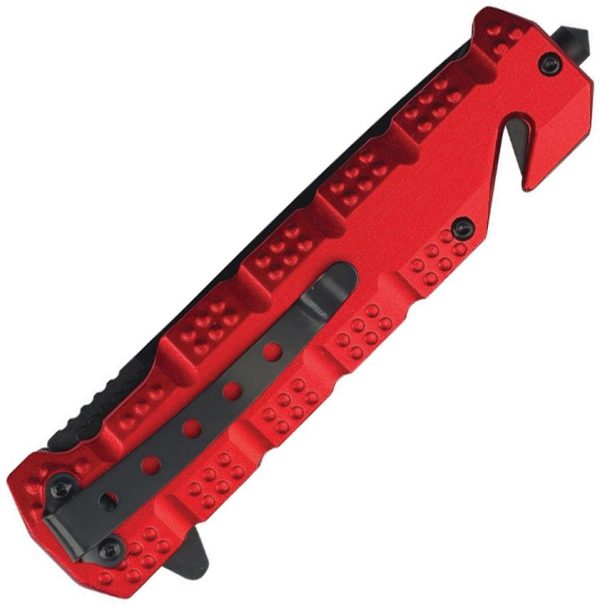 Tac Force TF2028RD Rescue Linerlock - Red Tanto