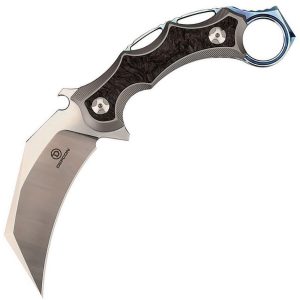 Defcon Jungle Knife Gray Titanium Karambit Fixed Blade
