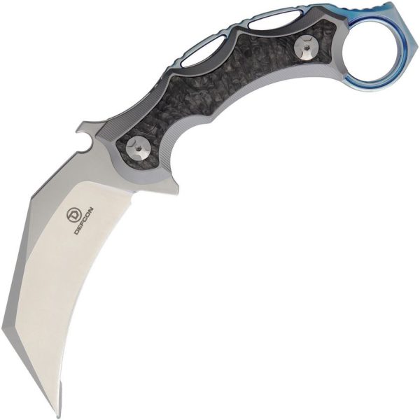 Defcon Jungle Knife Gray Titanium Karambit Fixed Blade