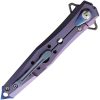 Defcon JK Series Stiletto Framelock Damascus Purple Titanium Folding Knife