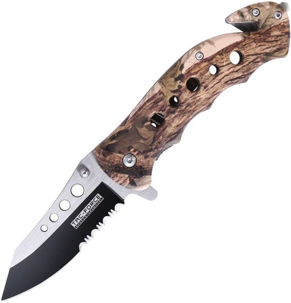Tac Force Rescue Brown Camo Assisted Linerlock