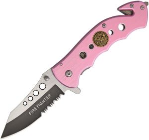 Tac Force Firefighter Pink Rescue Assisted Linerlock
