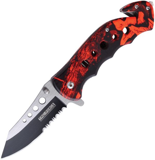 Tac Force Rescue Red Camo Assisted Linerlock