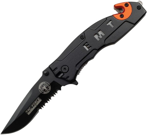 TF525EM.jpg Tac Force EMT Linerlock A/O Black Orange
