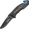 Tac Force Police Linerlock A/O Black Blue