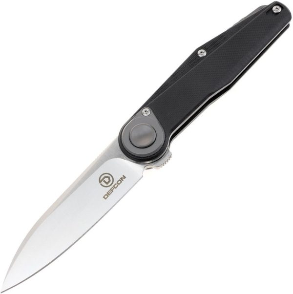 Defcon JK Series Leverage Lock Folding Knife 14C28N Black G10