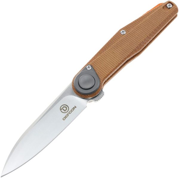 Defcon JK Series Leverage Lock Folding Knife 14C28N Brown Micarta