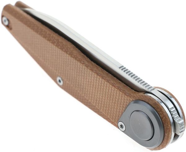 Defcon JK Series Leverage Lock Folding Knife 14C28N Brown Micarta