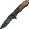 Tac Force Rescue Wood Linerlock Multi-Tool
