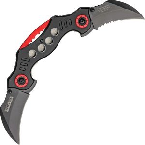 Tac Force Twin Blade Linerlock - Black Aluminum Assisted