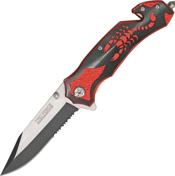 TF692BR.jpg Tac Force Scorpion Rescue Linerlock - Red Assisted