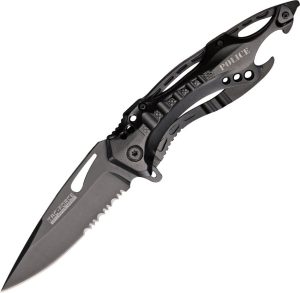 Tac Force Police Linerlock A/O - Black Aluminum Handle