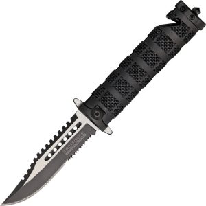 Tac Force TF710BK Knurled Rescue Linerlock - Sawback