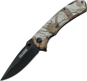 Tac Force Linerlock Assisted Drop Point Brown Camo