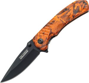 Tac Force Linerlock Assisted Drop Point Orange Camo