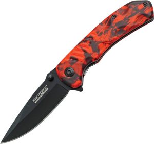 Tac Force Linerlock Assisted Drop Point Red Camo