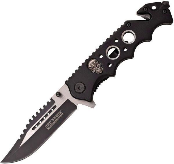 Tac Force TF809BK Skull Linerlock Assisted Opening Knife