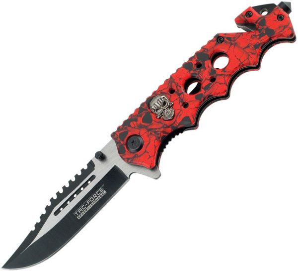 Tac Force TF809RD Rescue Linerlock Red Camo Assisted