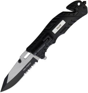 Tac Force Sheriff Rescue Linerlock - Black Aluminum