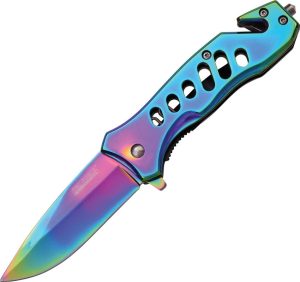 Tac Force Rescue Linerlock A/O Rainbow - Stainless