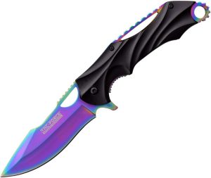 Tac Force Linerlock A/O Rainbow 3.5 inch Blade