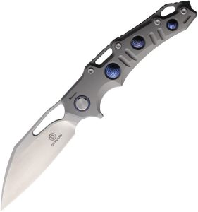 Defcon Gravity Framelock Gray M390 Folding Knife Titanium