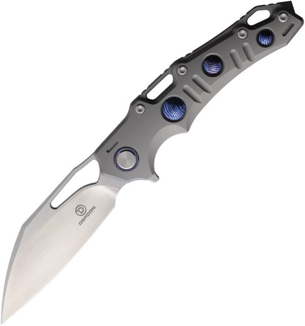 Defcon Gravity Framelock Gray M390 Folding Knife Titanium